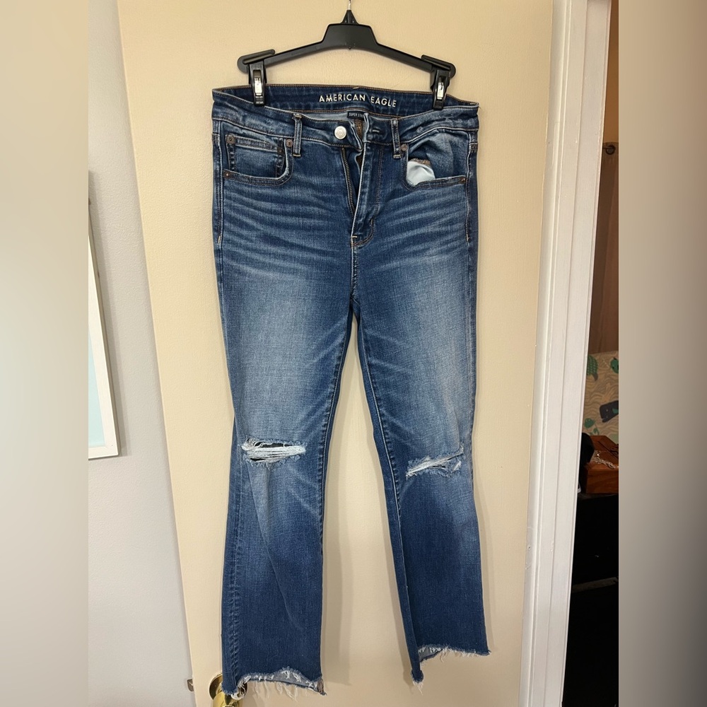 American Eagle Outfitters Blue Distressed Jeans